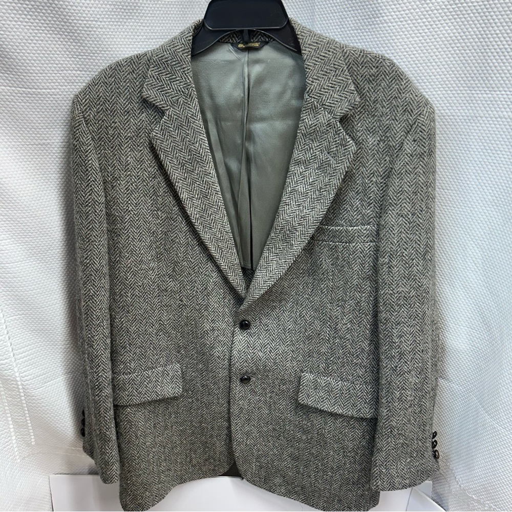 Oakmont tailoring for‎ Corn-Austin Murray Pairs Gray Herringbone Blazer 44R